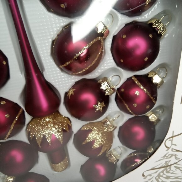 Vintage Christmas Ornament Set Of 40 & 2 Tree Toppers With Box Rauch 1990s - Picture 6 of 11